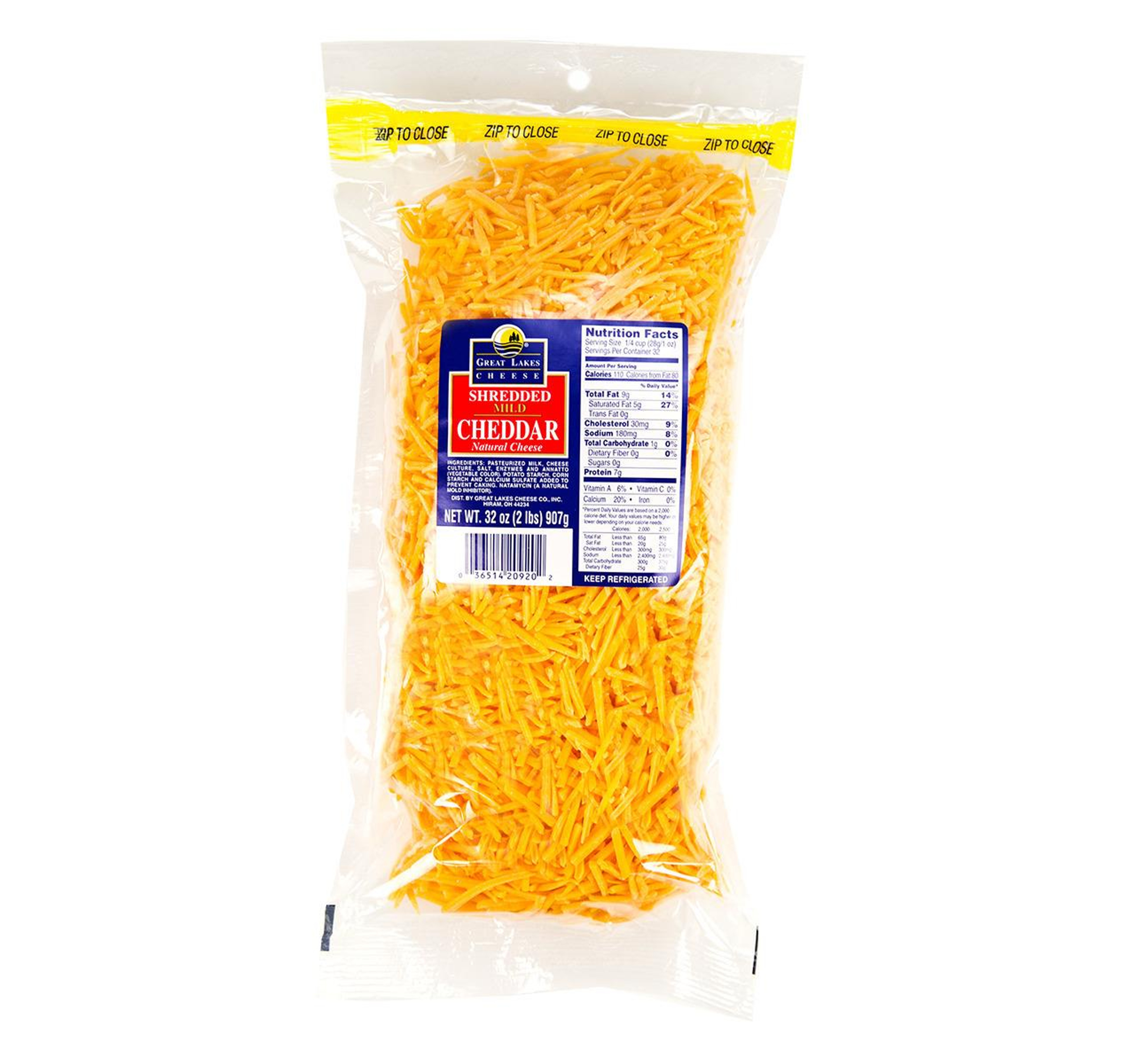 Shredded Mild Cheddar Cheese 6/2lb