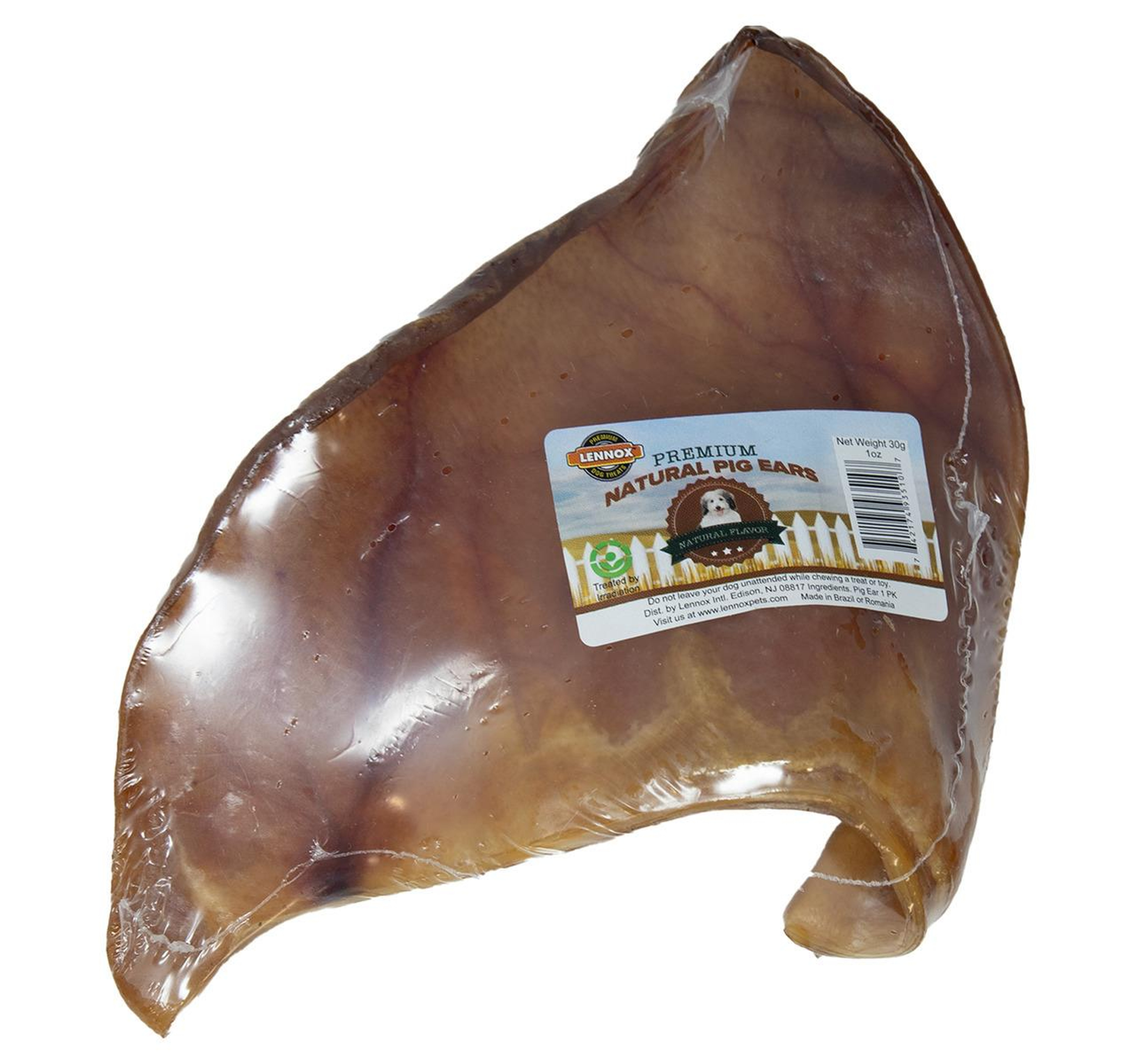 Natural Pig Ears, Wrapped 100ct