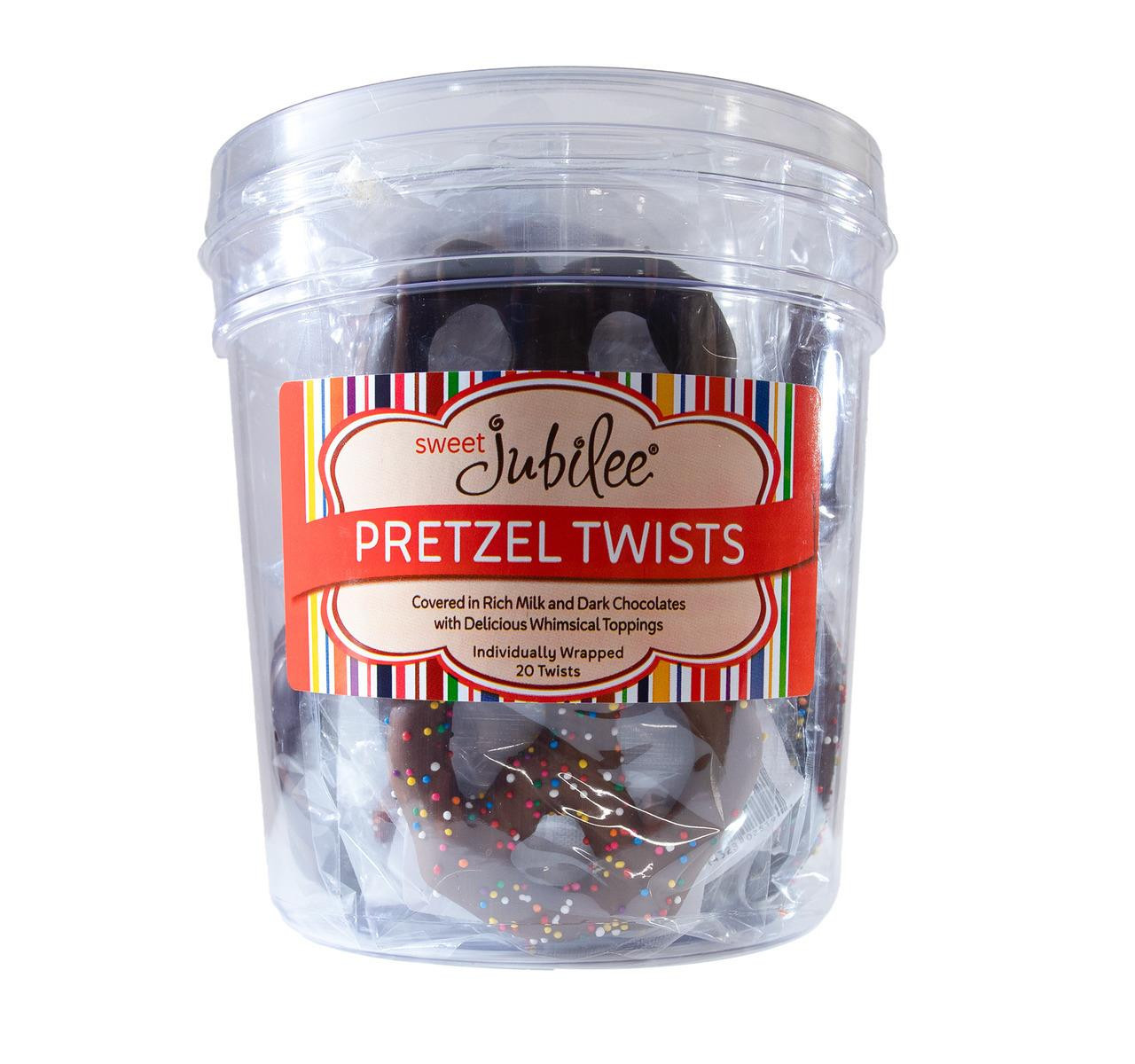 Wrapped Chocolate Covered Pretzel Twists Tub 2/20ct