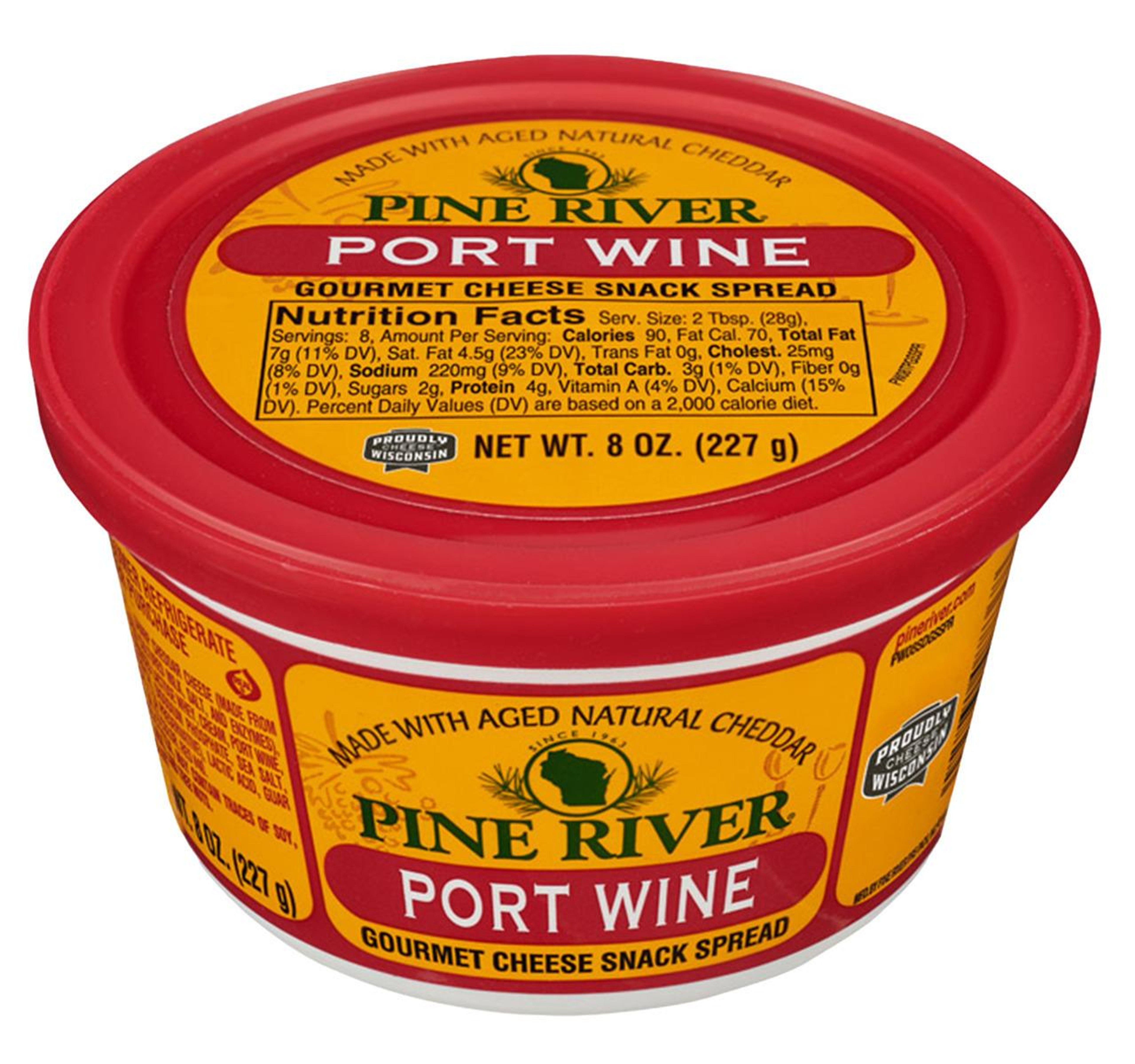 Port Wine Gourmet Cheese Snack Spread, Shelf Stable 12/8oz