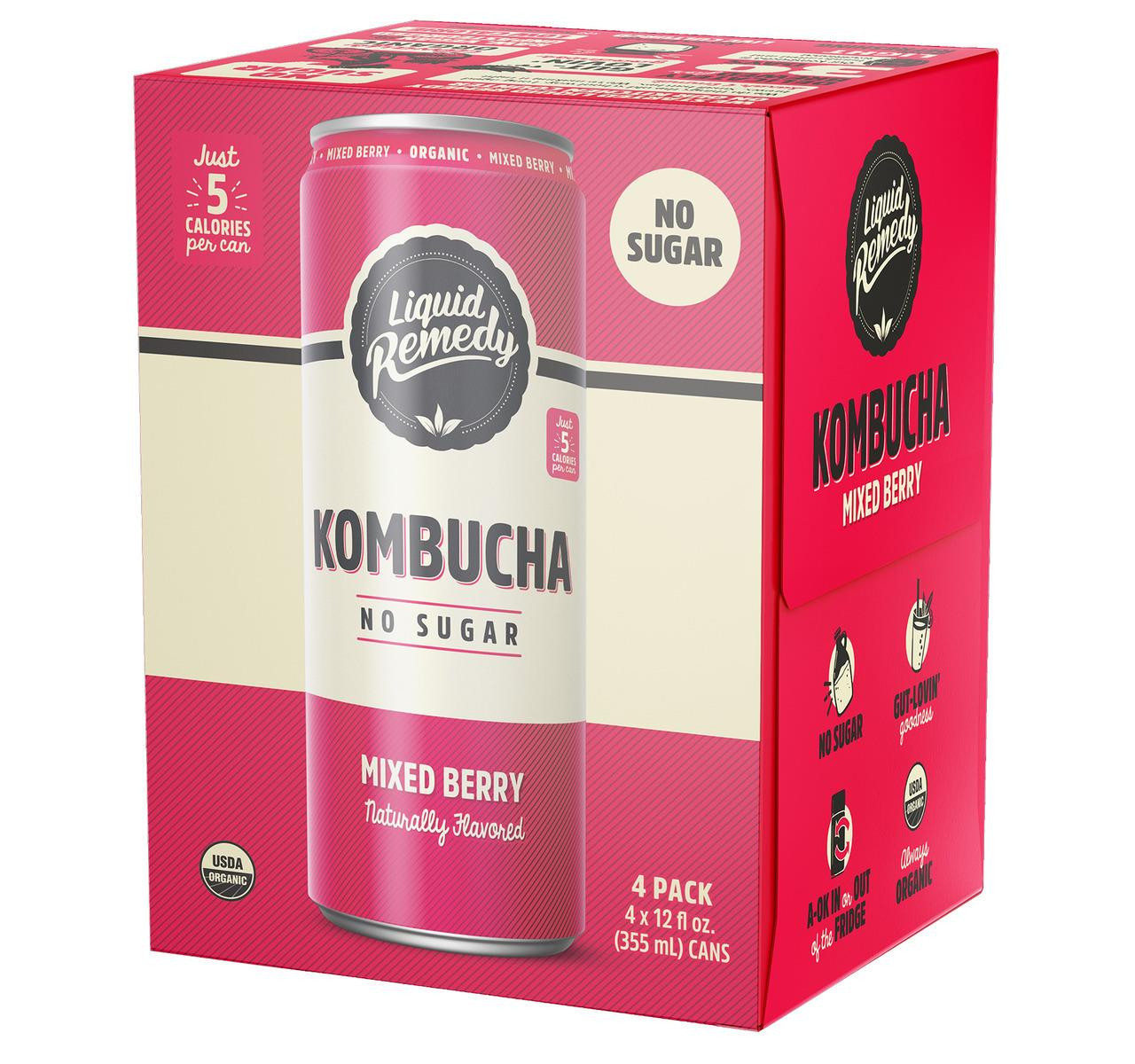 Mixed Berry Organic Kombucha 6-4/12oz