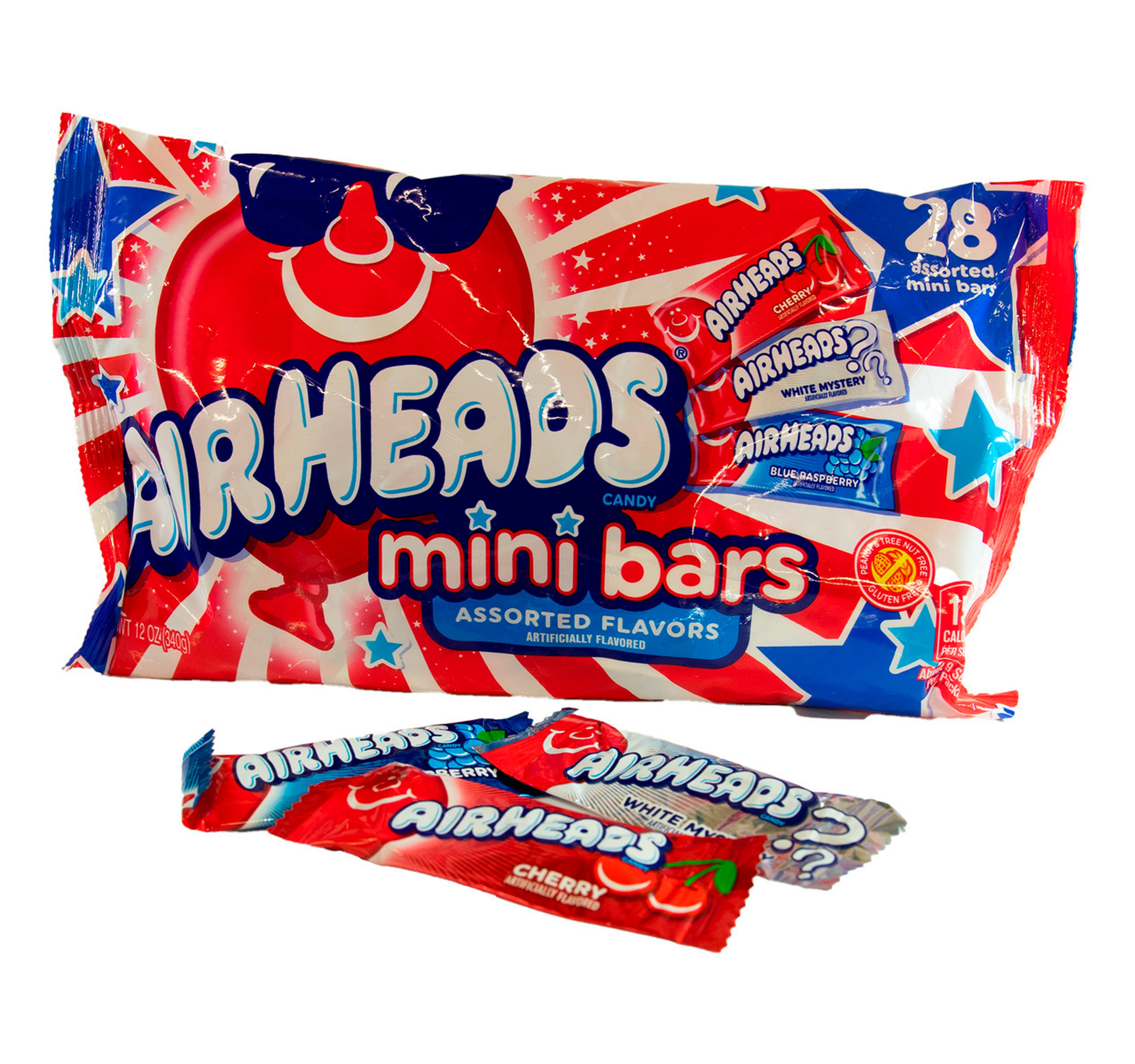Airheads Mini Bars - Red, White & Blue 12/12oz