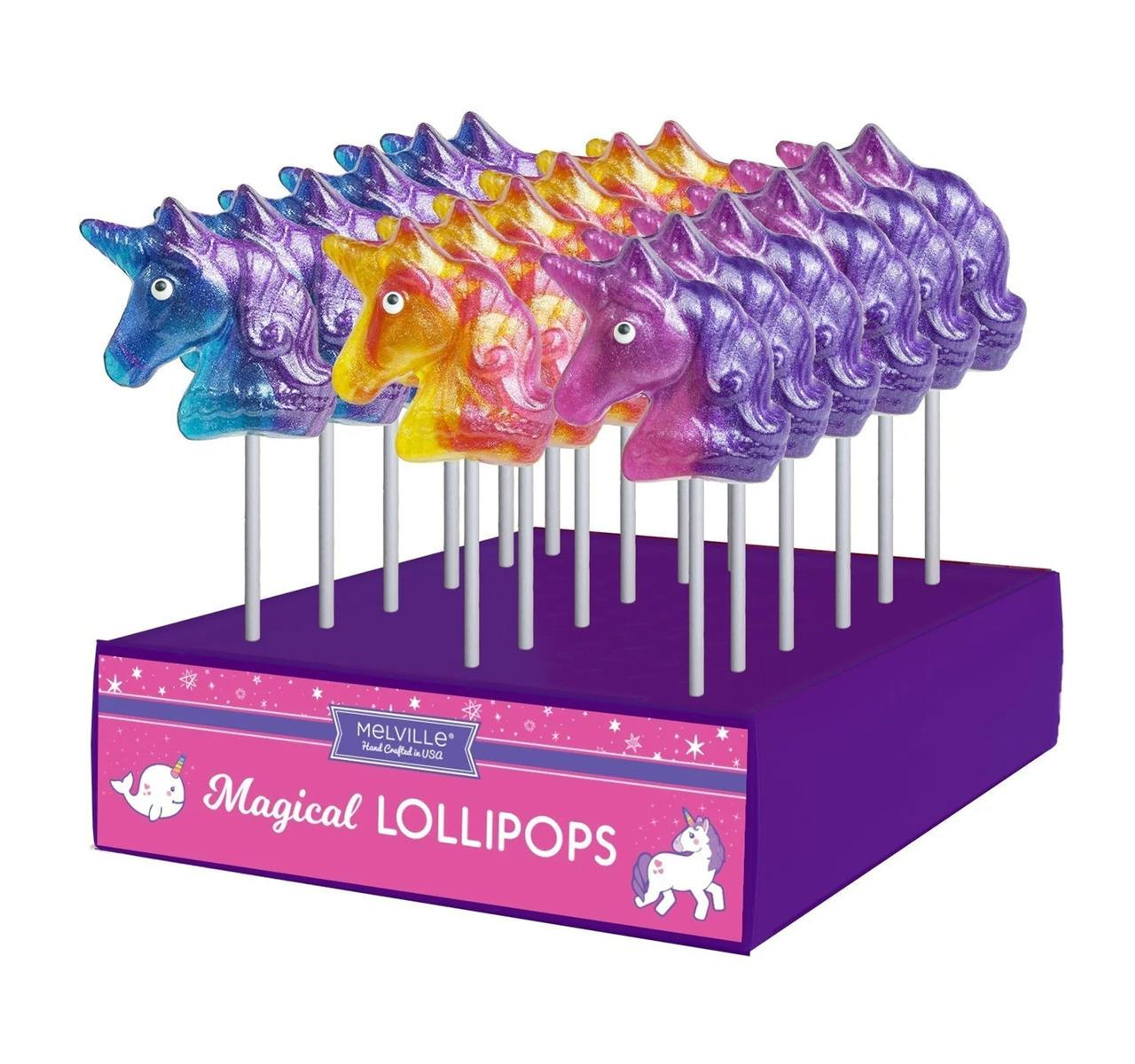 Unicorn Glitter Swirl Lollipops 24ct