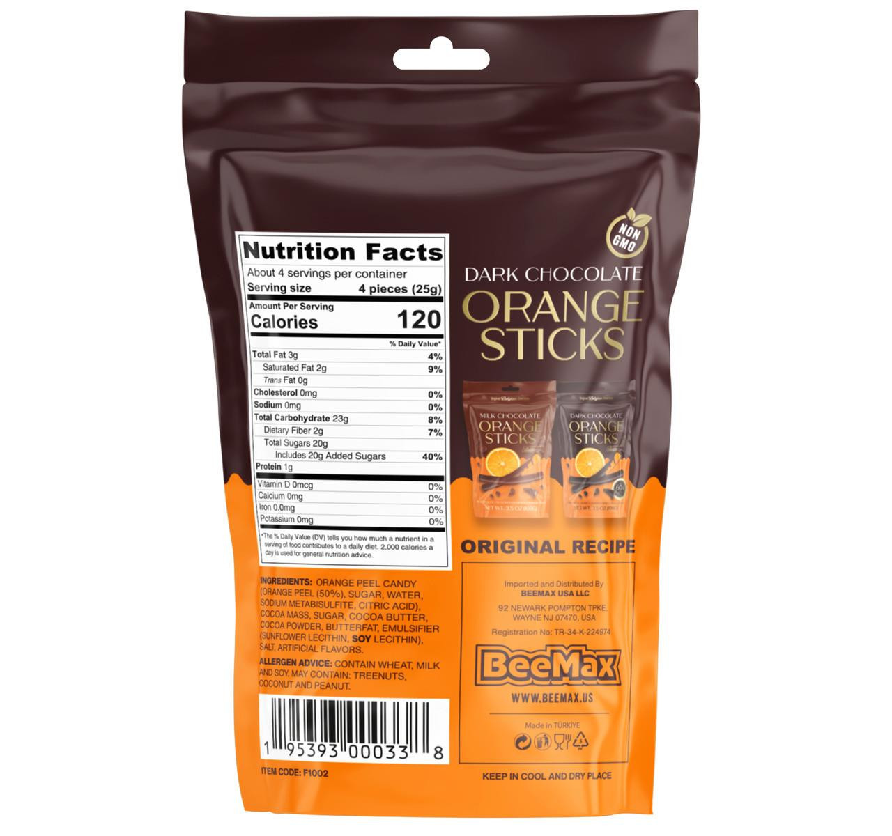 Dark Chocolate Orange Sticks 12/3.5oz