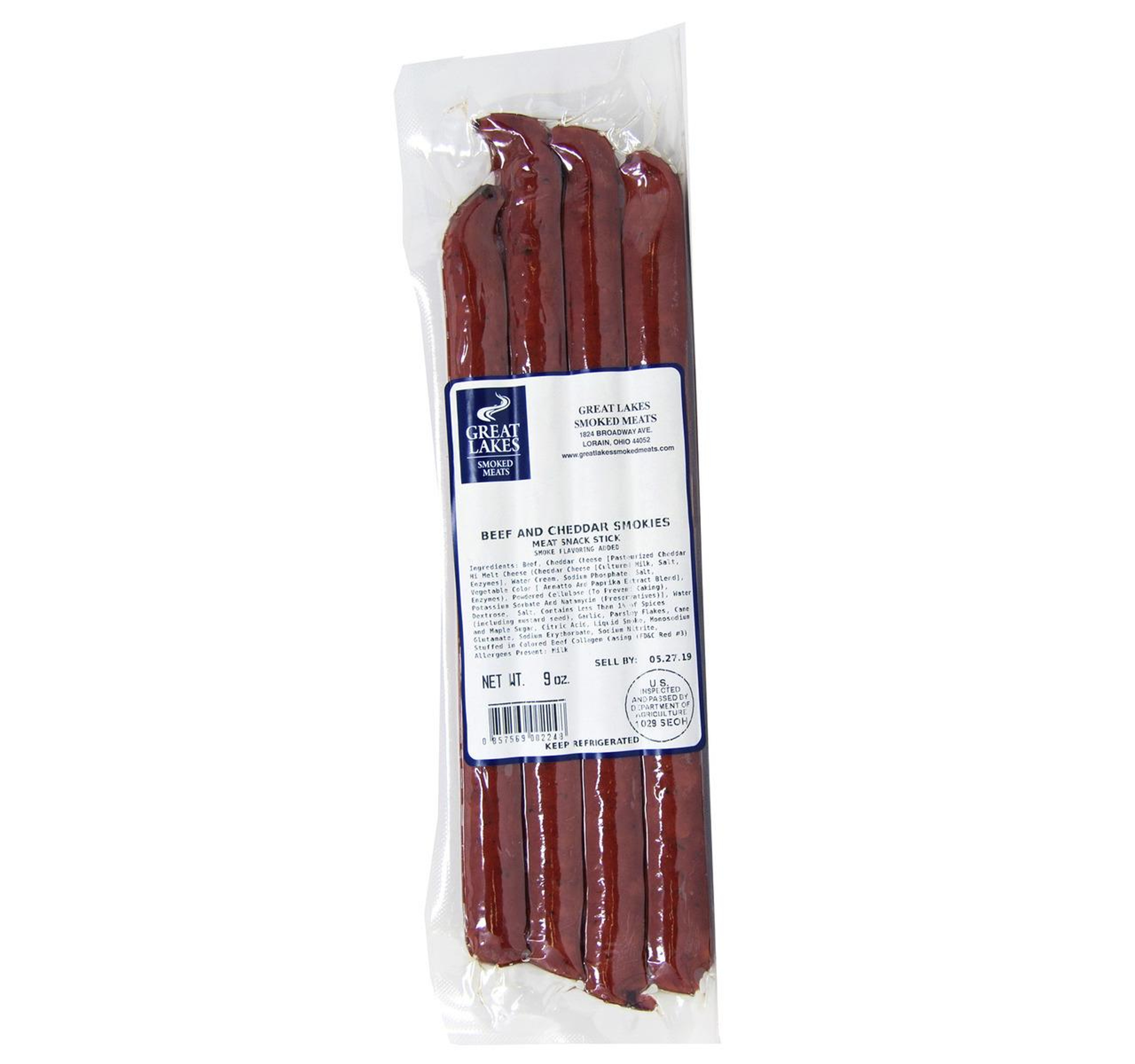 Beef & Cheddar Meat Snack Sticks 20/9oz