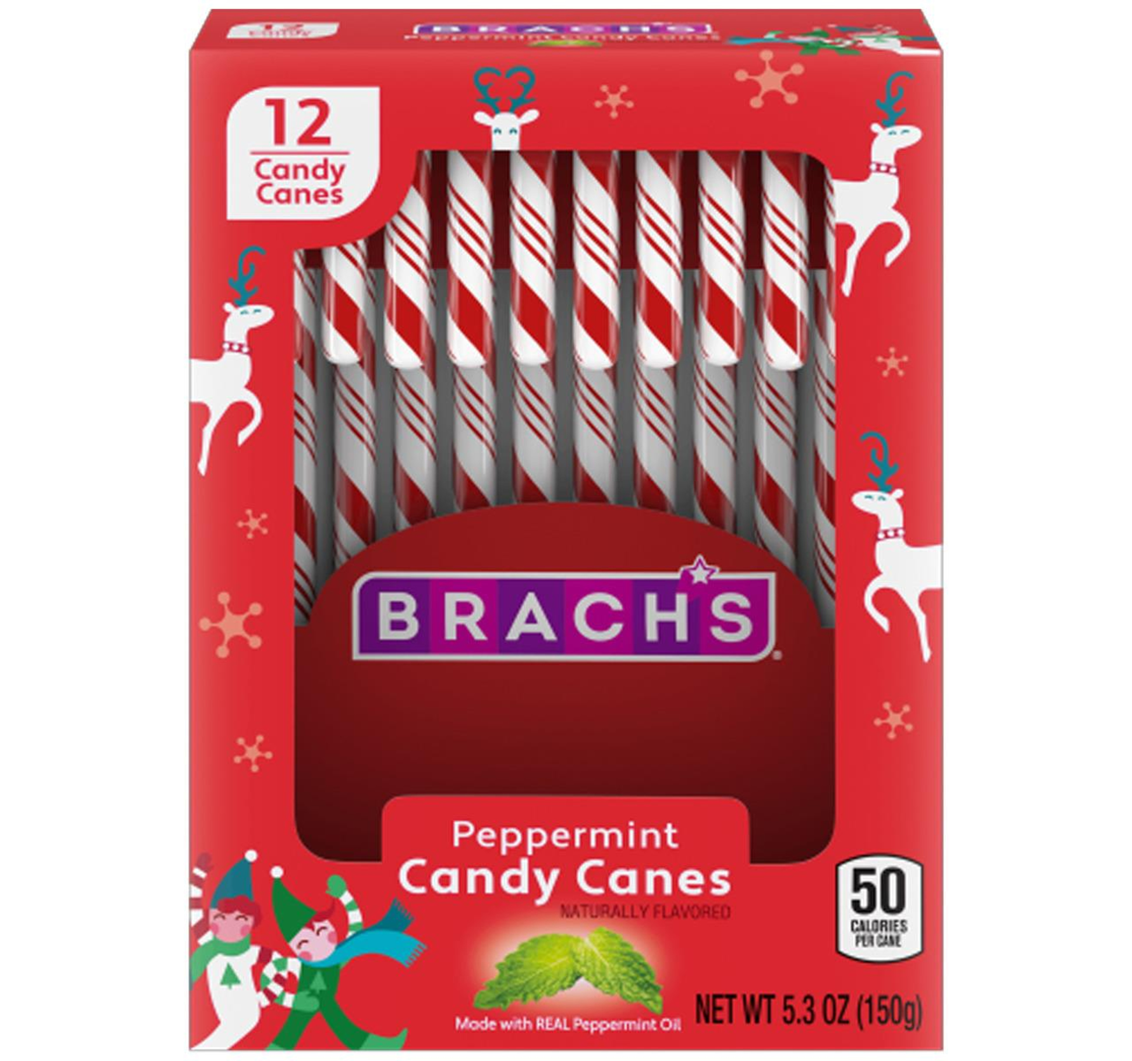 Red & White Peppermint Candy Canes 48/12ct