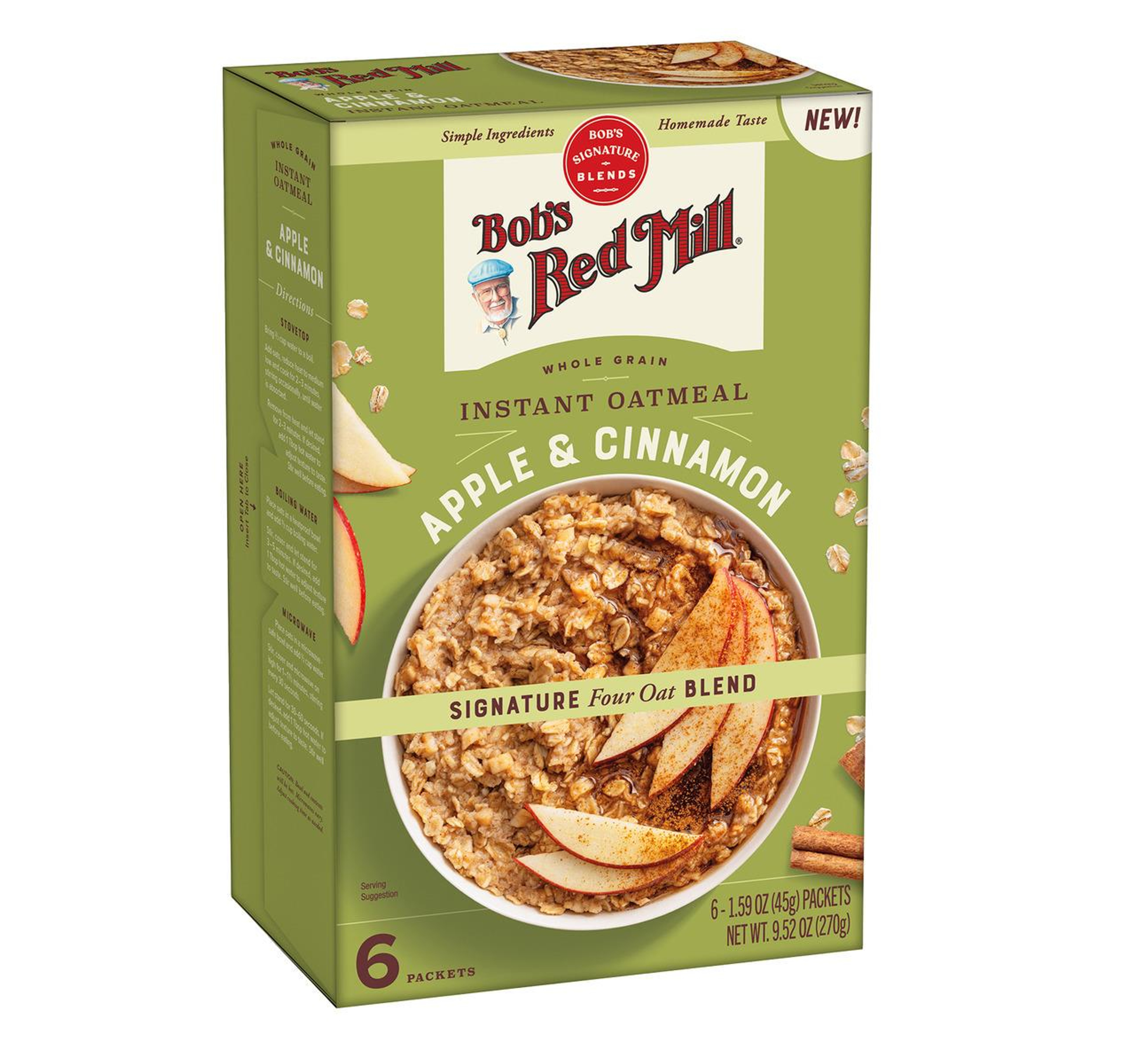 Apple & Cinnamon Instant Oatmeal 4/6-1.59oz