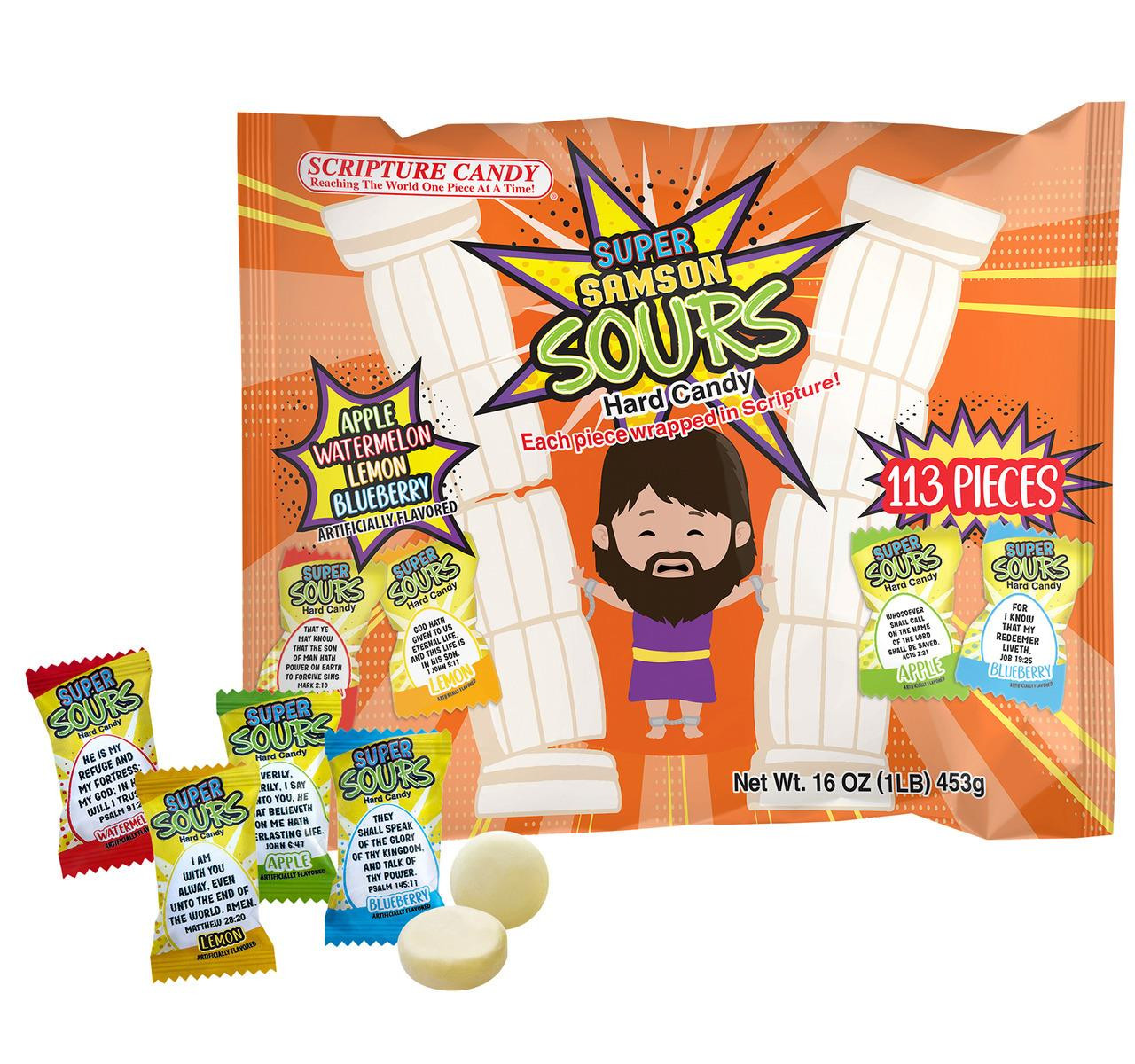 Super Samson Sours Hard Candy 12/16oz