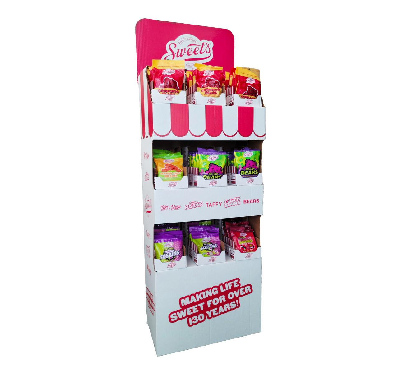 72ct Sweet's Gummy Bears, Sours, Fusions Display 1ct