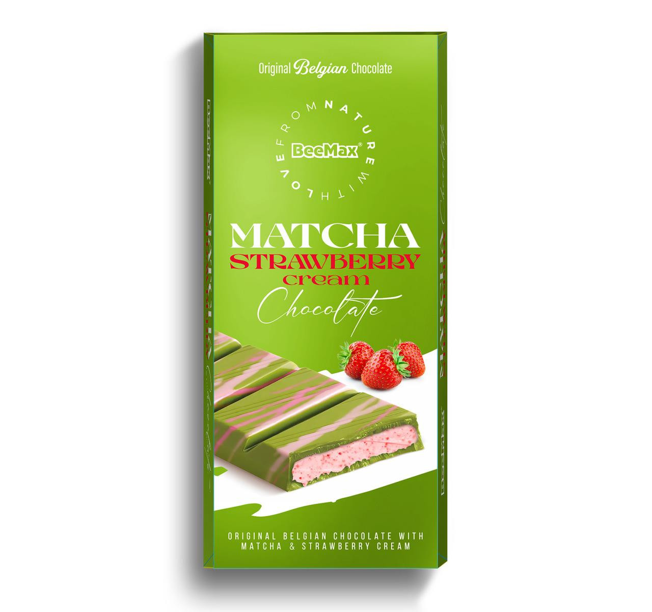 Matcha Strawberry Cream Chocolate Bar 6/3.36oz