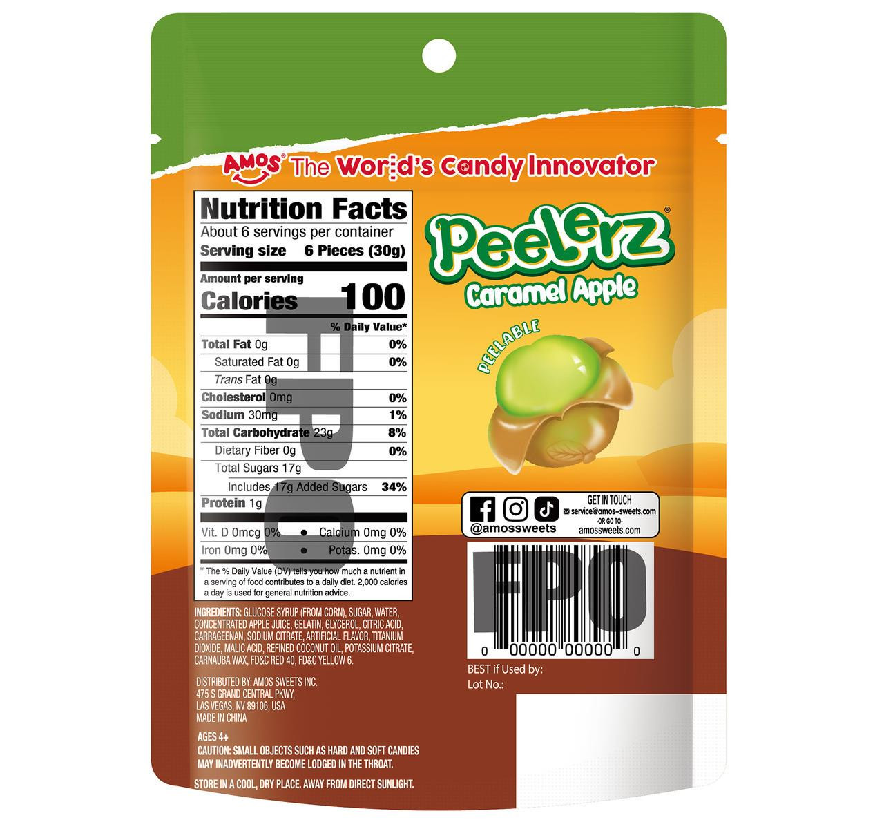 Peelerz Caramel Apple Gummy Candy 12/6oz