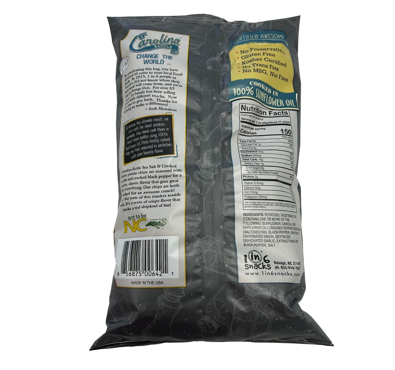 Sea Salt & Cracked Pepper Kettle Cooked Chips 14/5oz