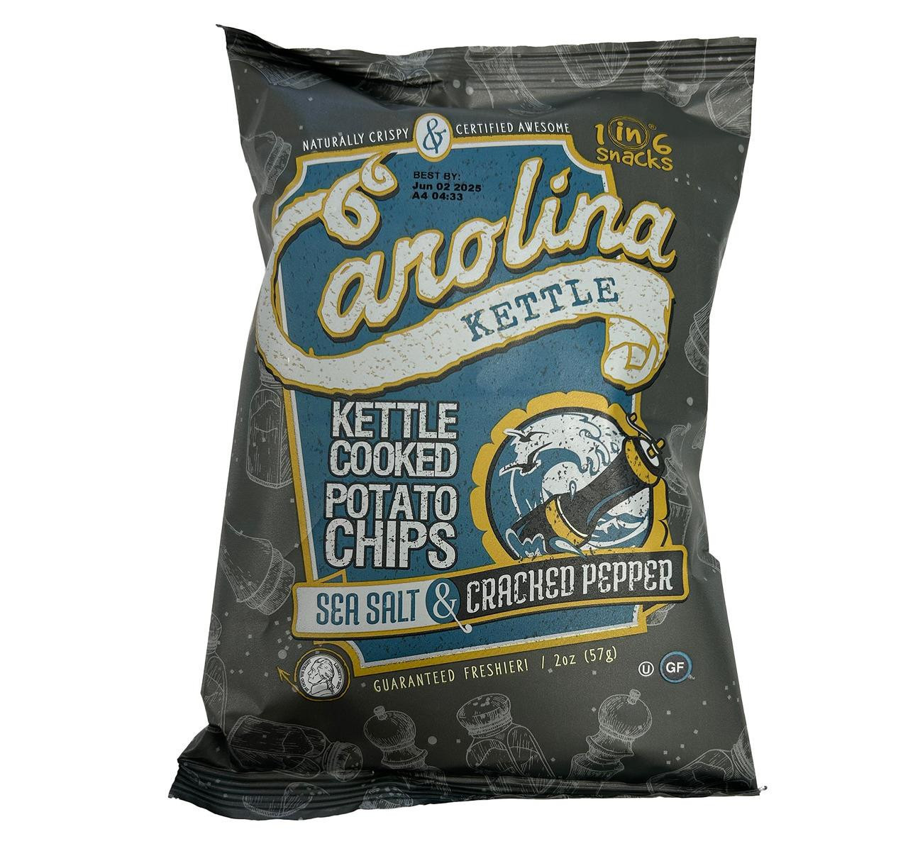 Sea Salt & Cracked Pepper Kettle Cooked Chips 20/2oz