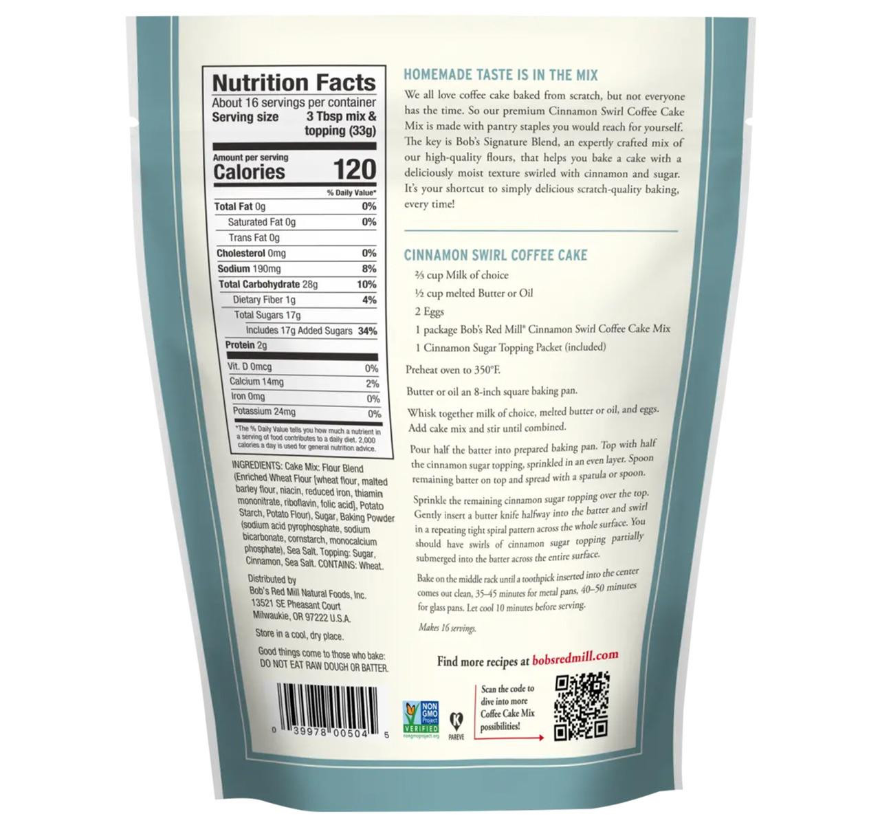 Coffee Cake Baking Mix 4/18.5oz