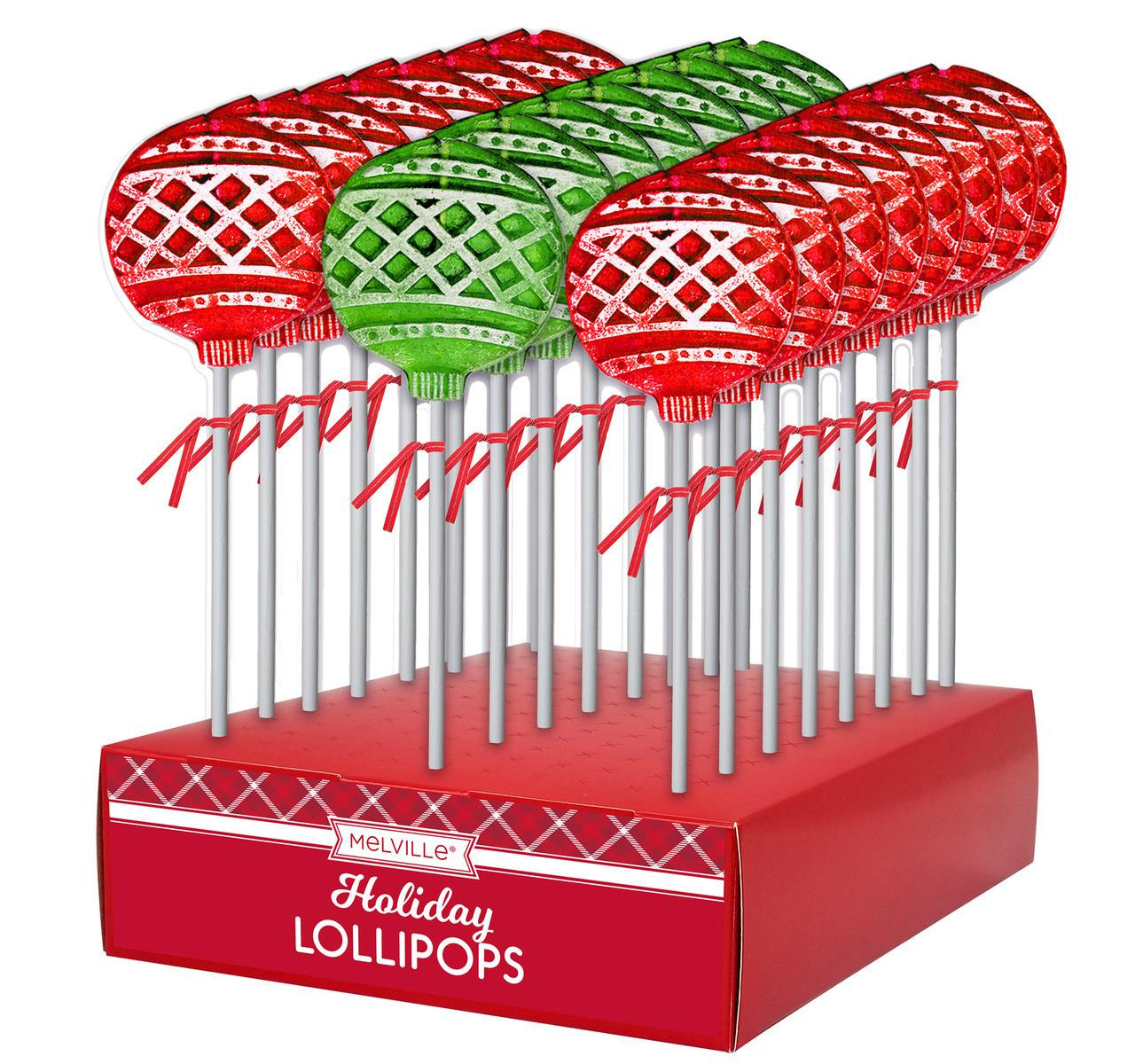 Frosted Ornament Ball Lollipops 24ct