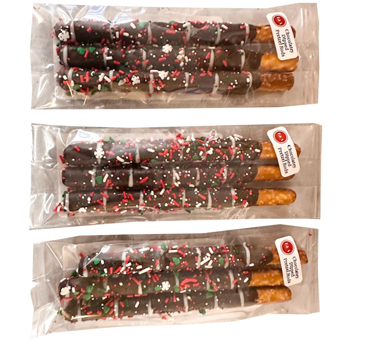 Dark Chocolatey Dipped Pretzel Rods 24/3ct