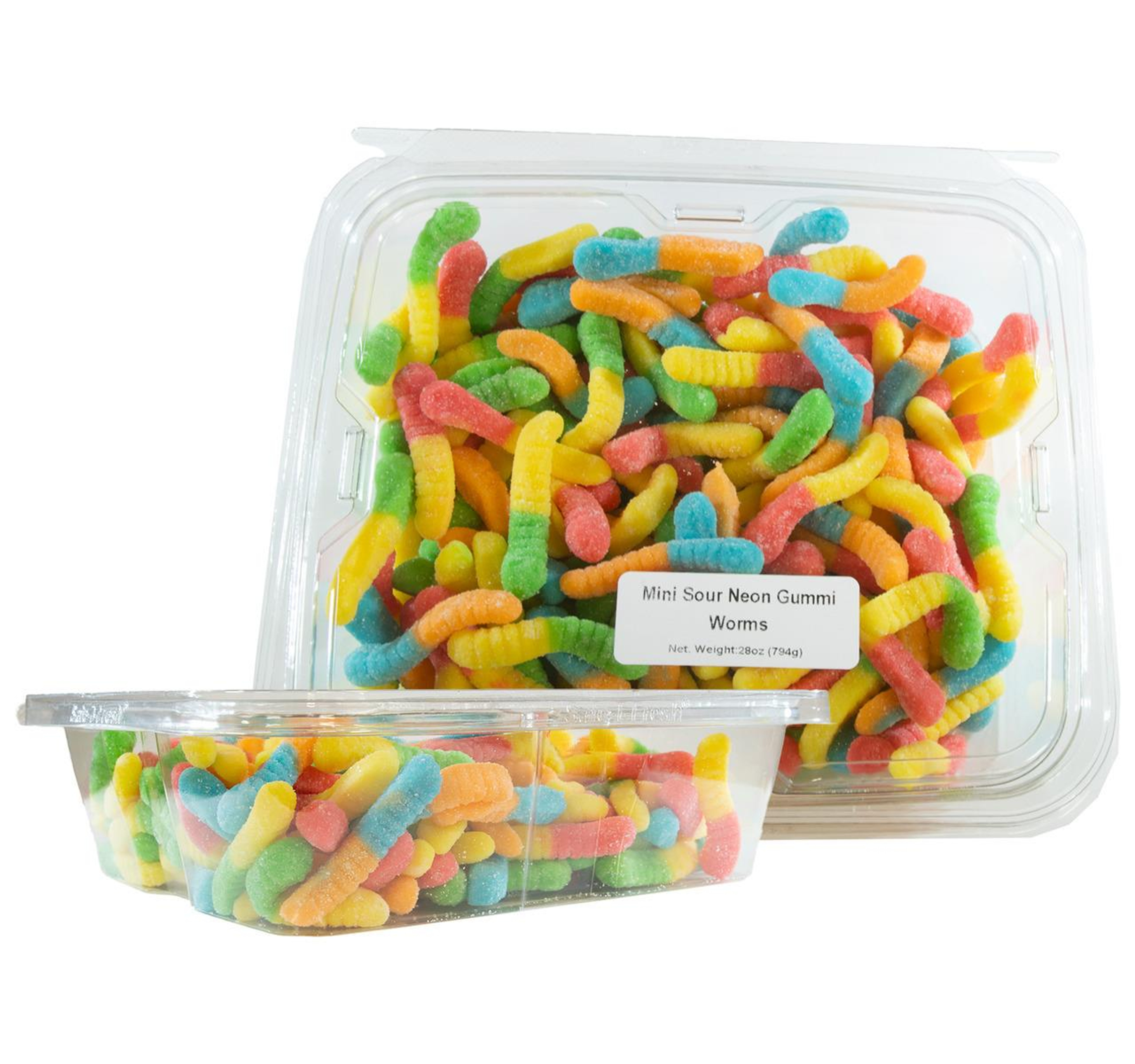 Mini Sour Neon Gummi Worms 6/28oz