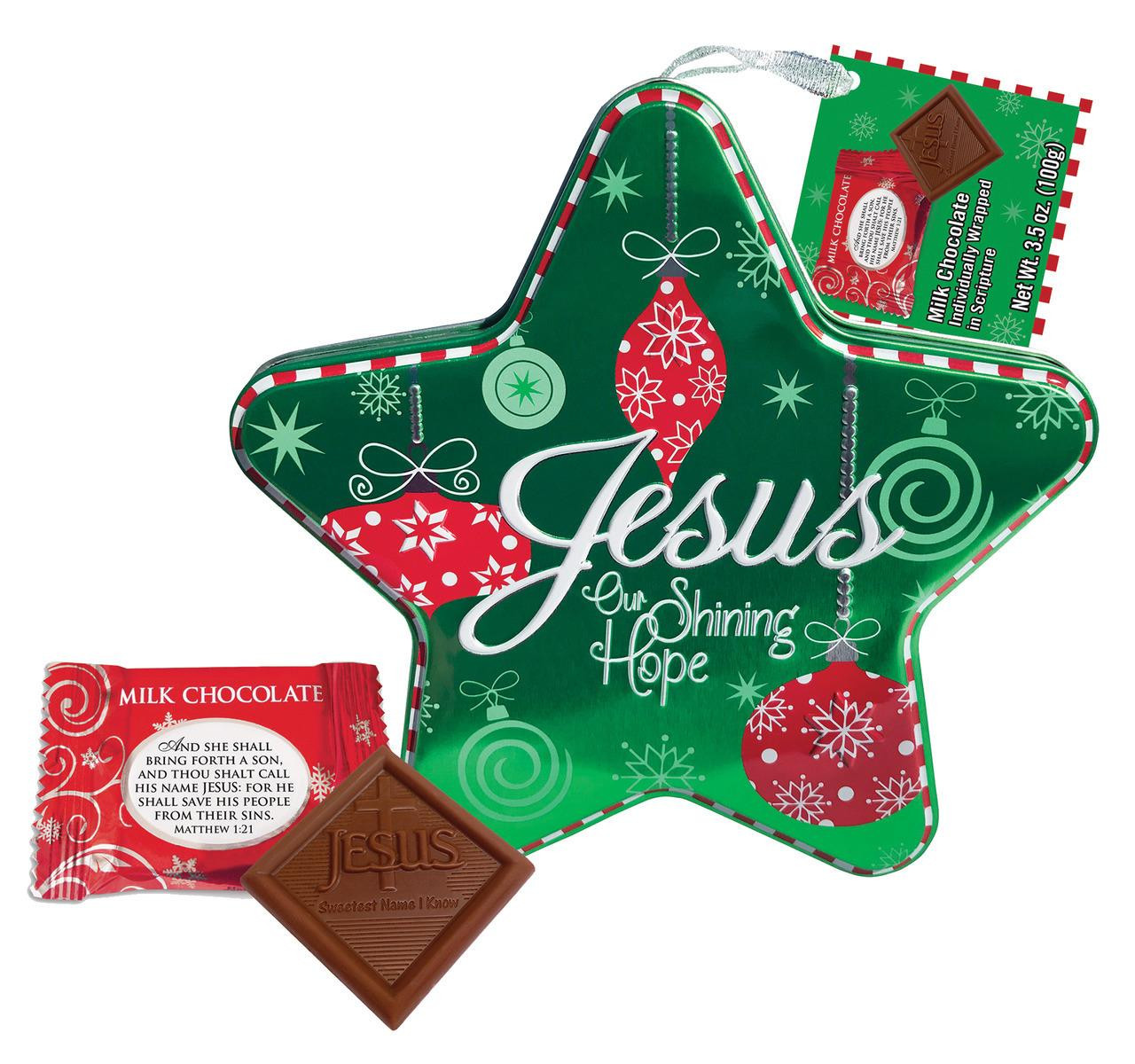 Jesus Our Shining Hope Milk Chocolate Tin 6ct