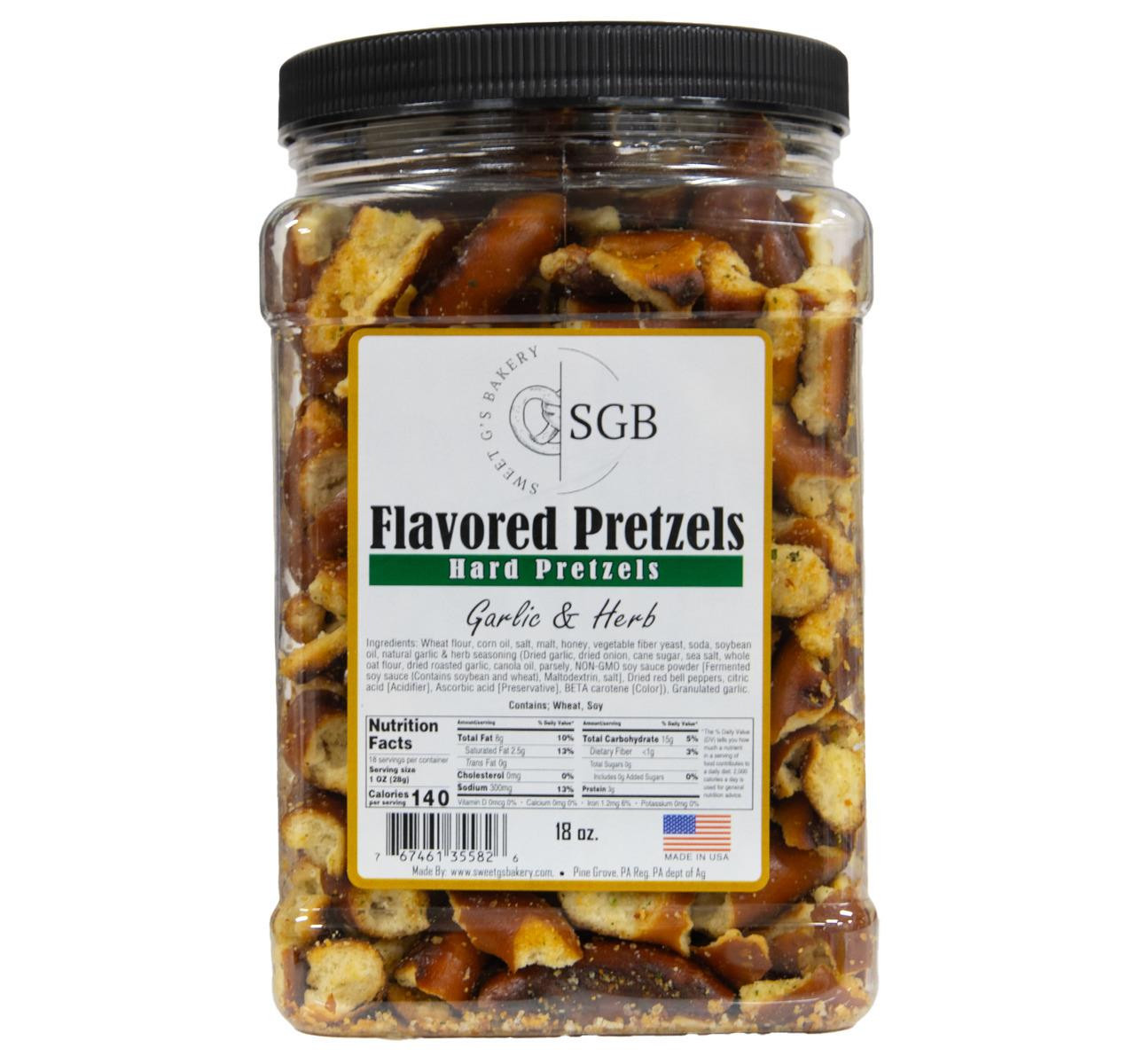 Garlic & Herb Hard Pretzels 6/18oz