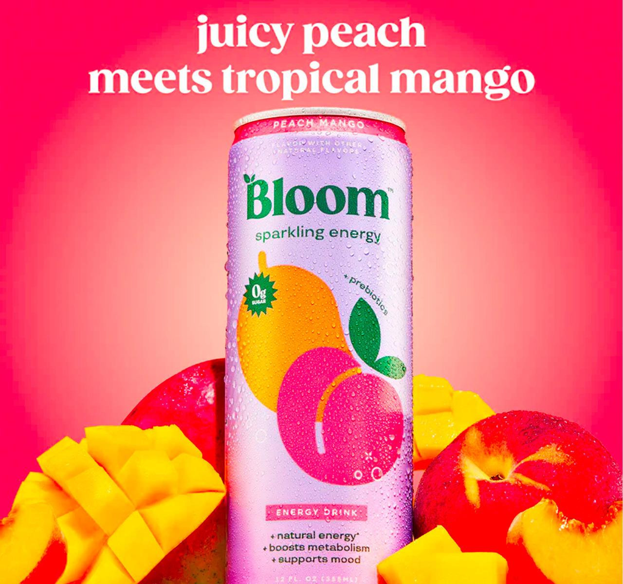 Peach Mango Sparkling Energy Drink 12/12oz