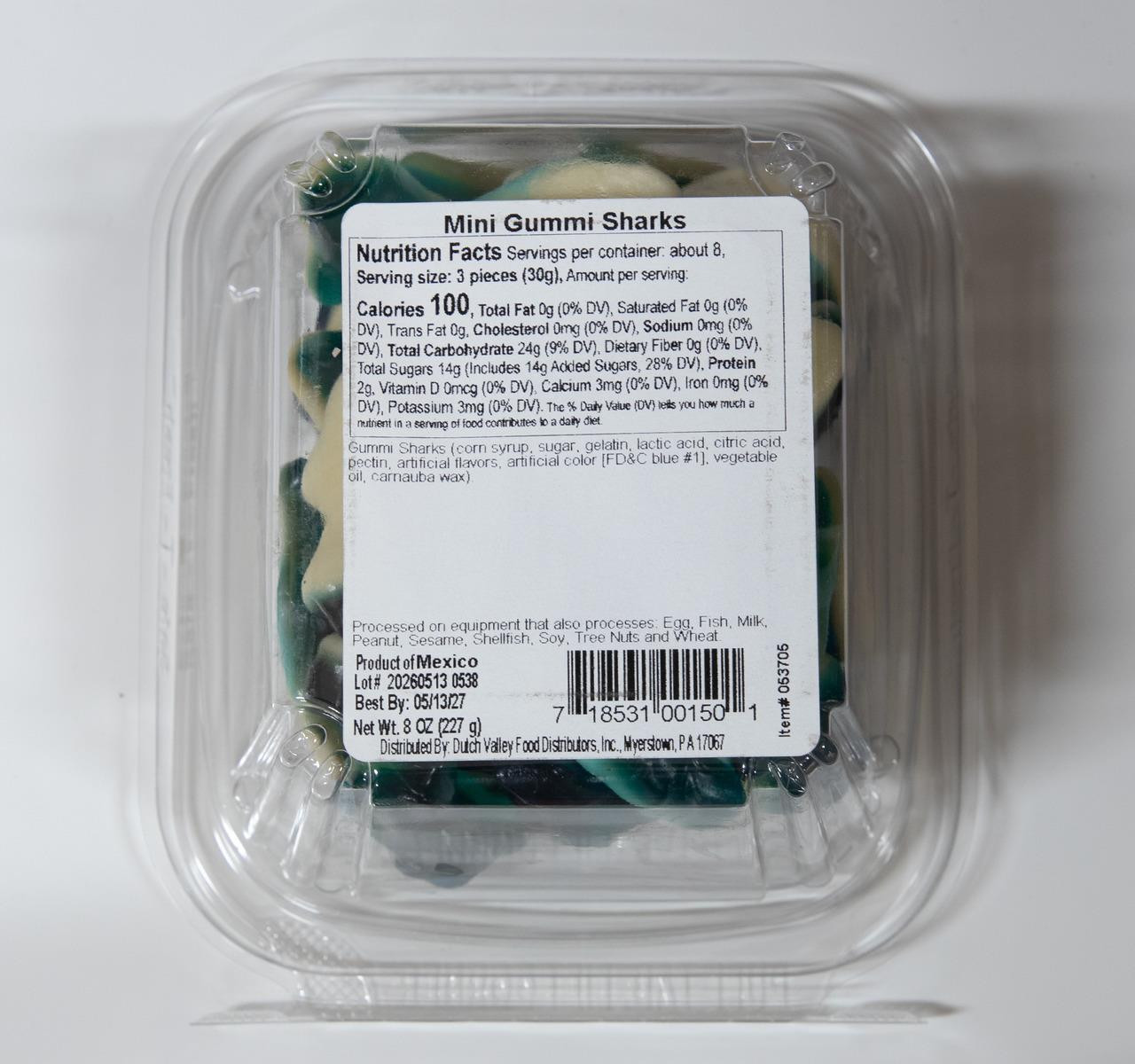 Mini Gummi Sharks 12/8oz