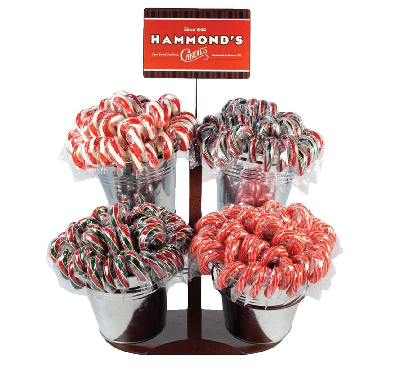 Countertop Candy Cane Display Rack & Pails 1ct
