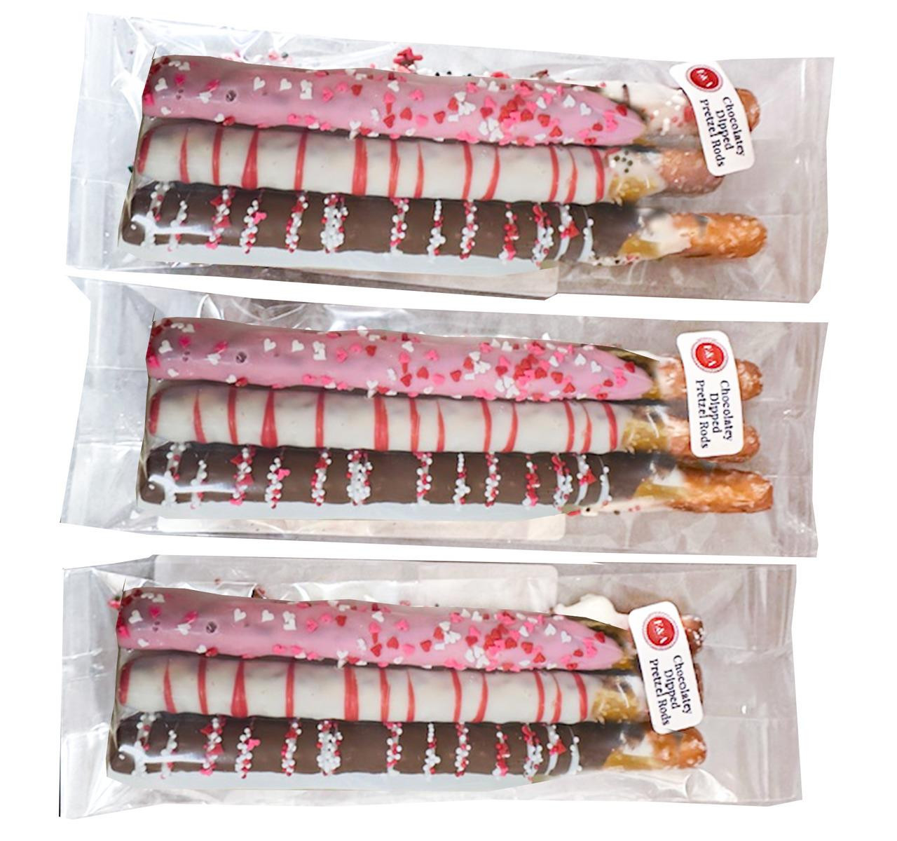Chocolately Dipped Pretzel Rod Trio 24/2.3oz