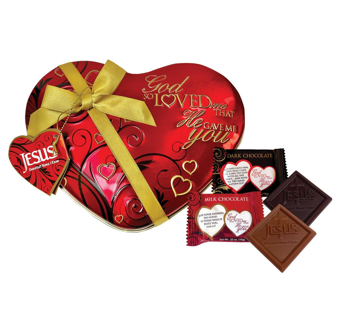 Milk & Dark Chocolate Red Heart Tin 6/3.5oz