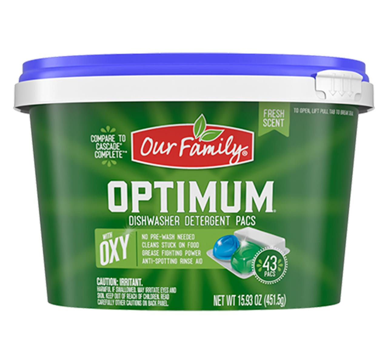 Optimum Dishwasher Detergent Pacs 6/43ct