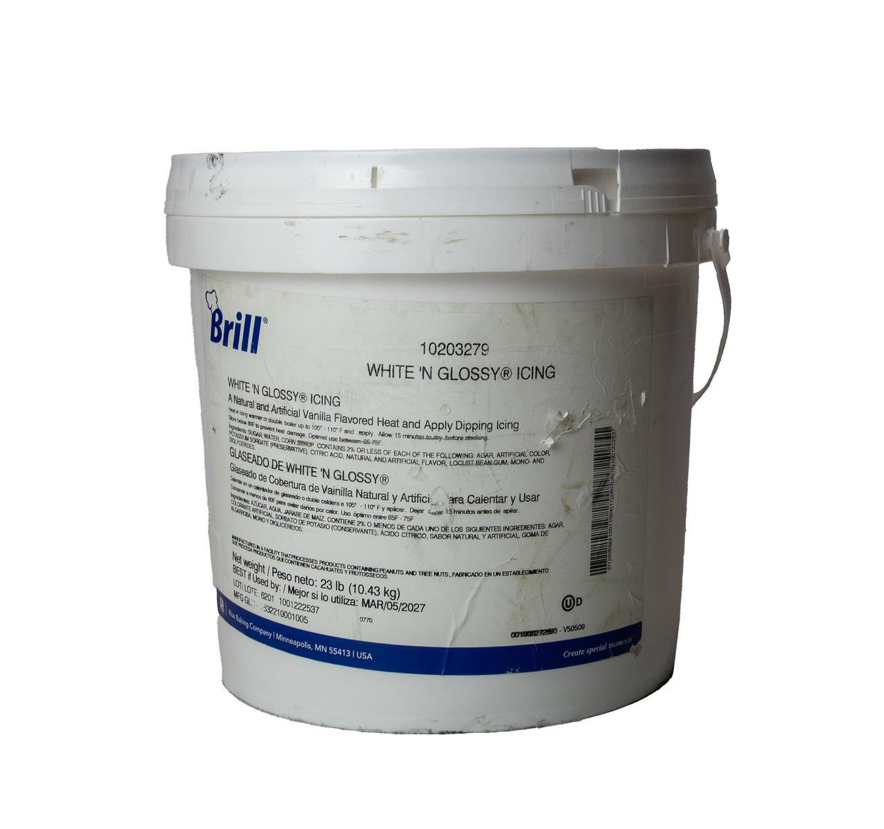 White & Glossy Dip Icing, Heat & Apply 23lb