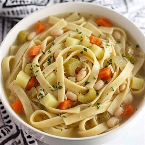 Spring Vegetable Noodle Soup 