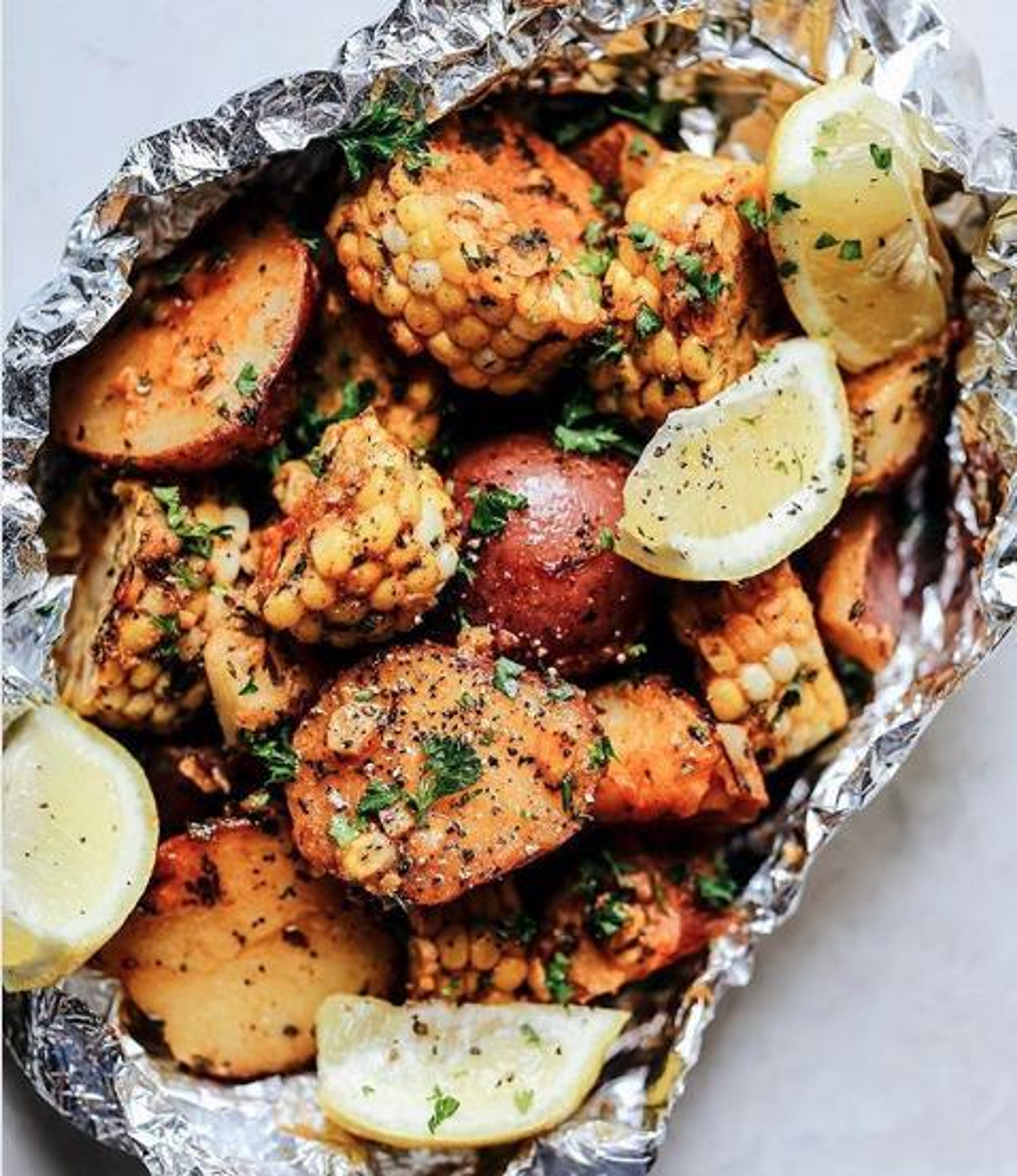 Cajun Corn & Potato Foil Packet