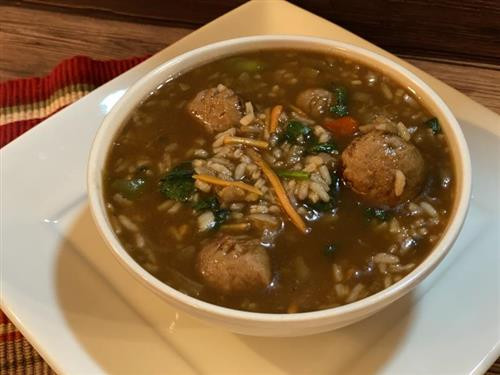 Gingered Rice & Meatball Soup