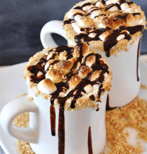 Caramel S'mores Hot Chocolate
