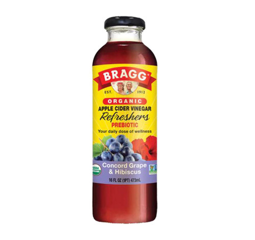 Organic Apple Cider Vinegar Drinks, Concord Grape & Hibiscus (Glass)12/16oz View Product Image