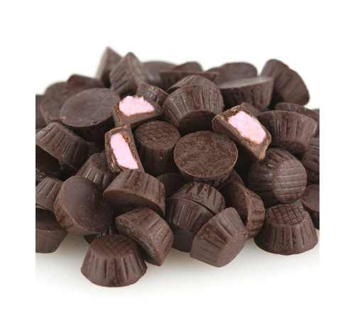 Mini Dark Chocolate Flavored Raspberry Cups 10lb View Product Image