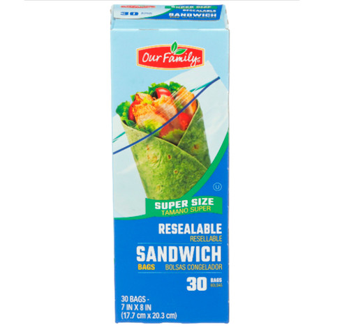 Resealable Sandwich Bags 12/30ct View Product Image
