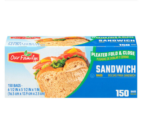 Fold & Close Sandwich Bags 24/150ct View Product Image