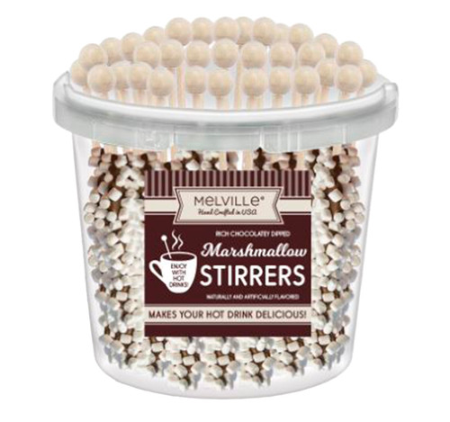 Rich Chocolatey Dipped Marshmallow Stirrers Tub 30ct View Product Image