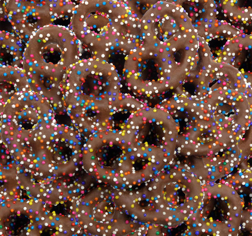 Chocolate Covered Celebration Pretzels 15lb