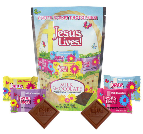 Jesus Lives! Milk Chocolate Squares 6/10ct View Product Image