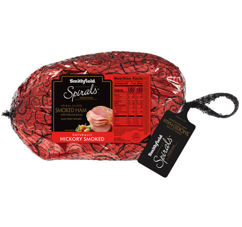 Spiral Sliced Hickory Smoked Ham with Glaze Packet 4/10lb