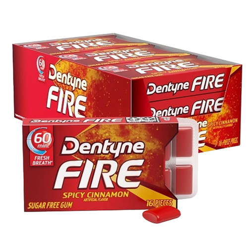 FIRE Spicy Cinnamon Sugar Free Gum  9/16pc