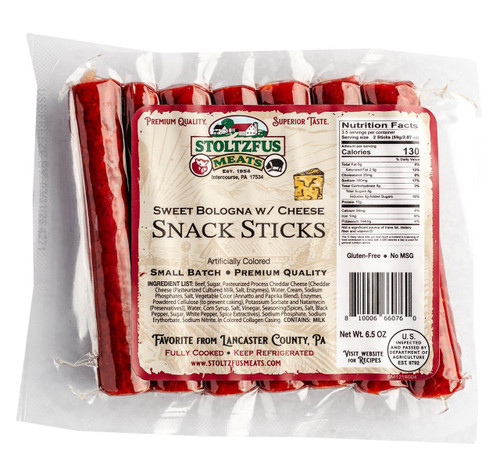 Sweet Bologna with Cheese Snack Sticks 20/6.5oz