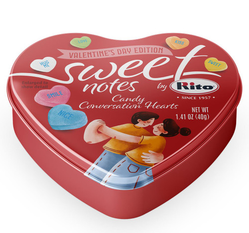 Sweet Notes Conversation Hearts Tin 12/1.41oz