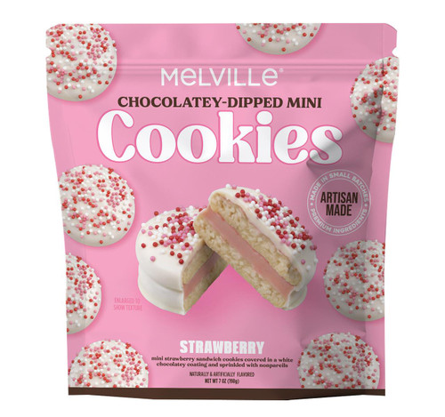 Chocolately Dipped Mini Strawberry Cookies 12/7oz View Product Image