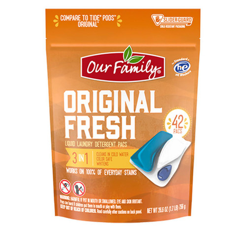 Original Fresh Liquid Laundry Detergent Pacs 6/42ct