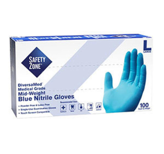 Blue Nitrile Gloves 100ct