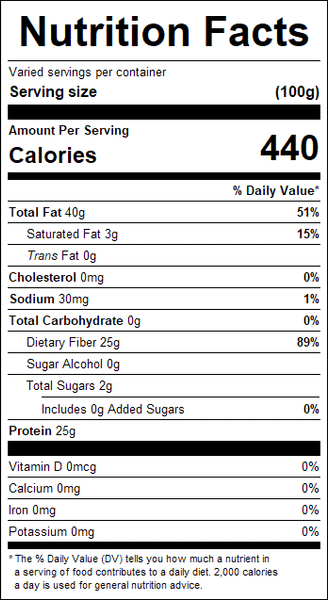 Golden Flaxseed 25lb Nutrition Facts Golden Flaxseed 25lb Nutrition Facts