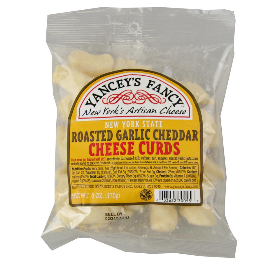 Cheddar Cheese Curds, Roasted Garlic 12/6oz